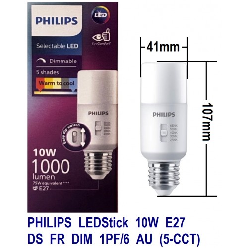 Dim Stick Philips Essential 10W E27 Selectable DS FR Led Stick Lamp (Dim)